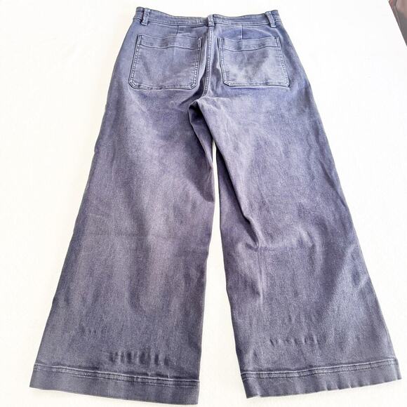 Everlane Cropped Wide Regular Dark Gray Wash Denim Jeans Size 8 - Picture 3 of 8